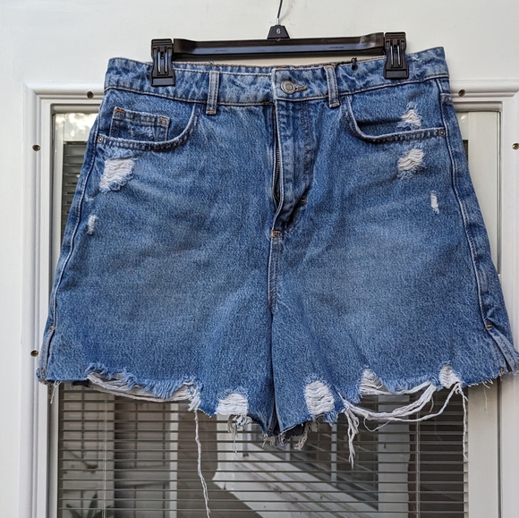 Zara Pants - Zara Blue Distressed Jean Shorts